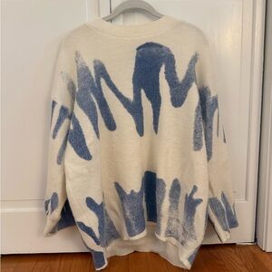Princess Polly Blue and White Crew Neck Sweater